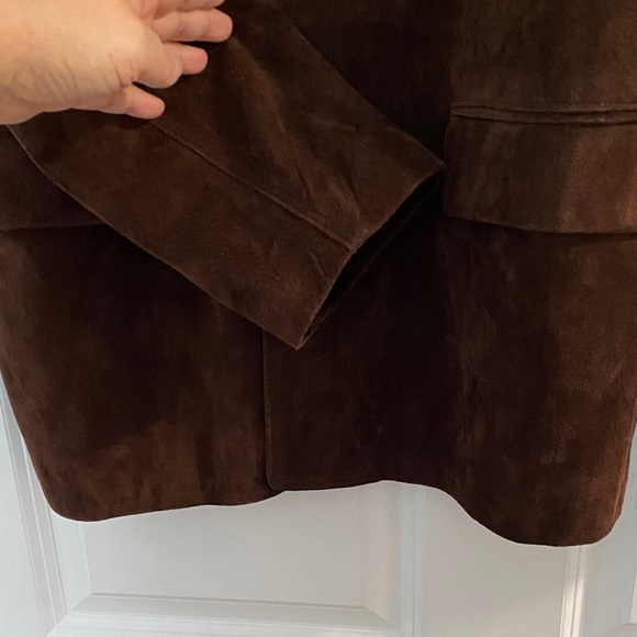 Zara Women's Dark Brown Genuine Suede Oversized Jacket L - Picture 6 of 11